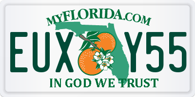 FL license plate EUXY55