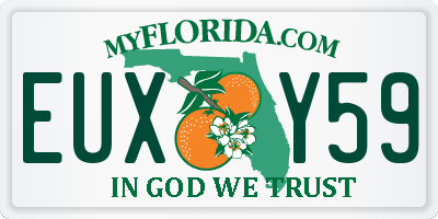 FL license plate EUXY59