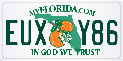 FL license plate EUXY86