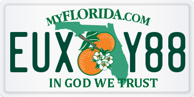 FL license plate EUXY88
