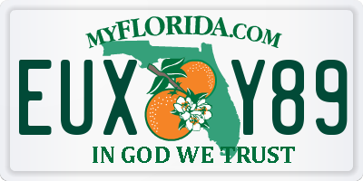 FL license plate EUXY89