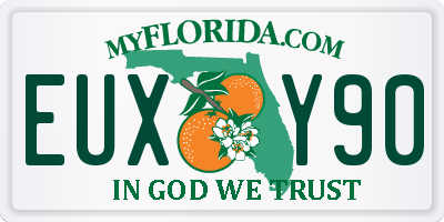 FL license plate EUXY90