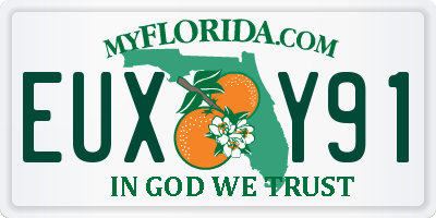 FL license plate EUXY91