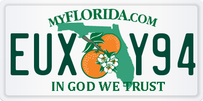 FL license plate EUXY94