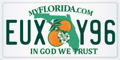 FL license plate EUXY96