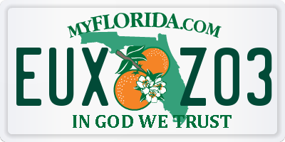 FL license plate EUXZ03