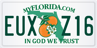 FL license plate EUXZ16