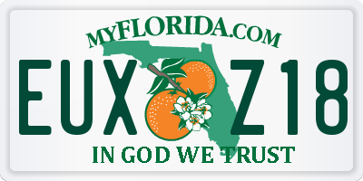 FL license plate EUXZ18
