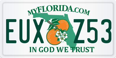 FL license plate EUXZ53