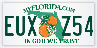 FL license plate EUXZ54