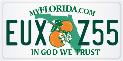 FL license plate EUXZ55
