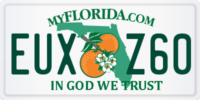 FL license plate EUXZ60