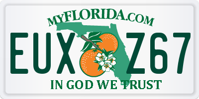 FL license plate EUXZ67