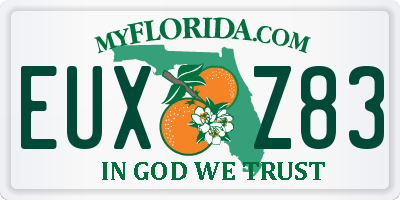 FL license plate EUXZ83