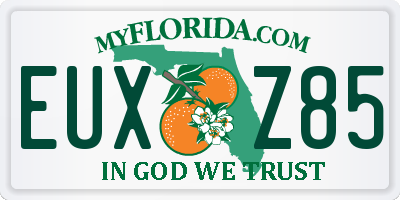 FL license plate EUXZ85
