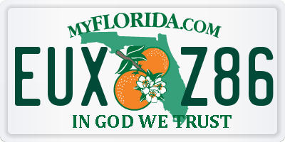 FL license plate EUXZ86