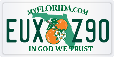 FL license plate EUXZ90