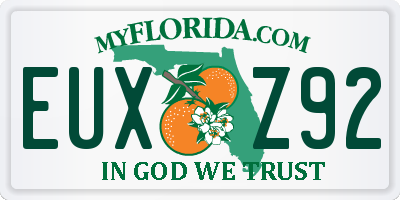 FL license plate EUXZ92
