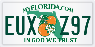 FL license plate EUXZ97