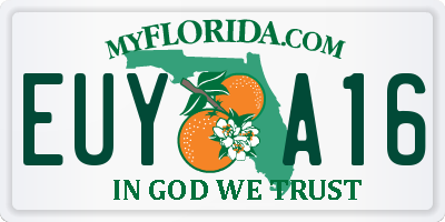 FL license plate EUYA16