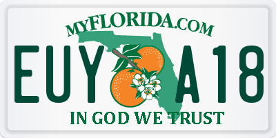FL license plate EUYA18