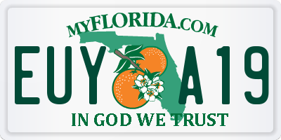 FL license plate EUYA19