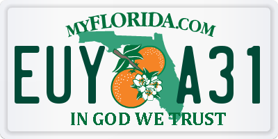 FL license plate EUYA31