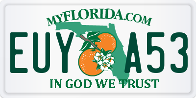 FL license plate EUYA53