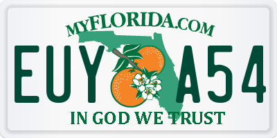 FL license plate EUYA54
