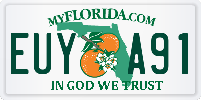 FL license plate EUYA91