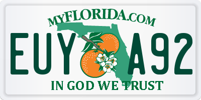 FL license plate EUYA92