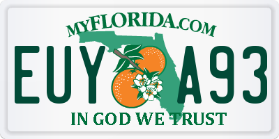 FL license plate EUYA93