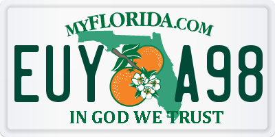 FL license plate EUYA98