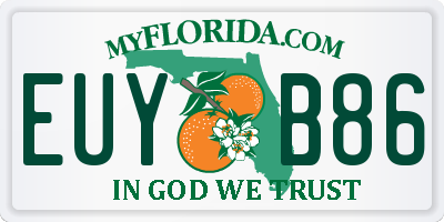 FL license plate EUYB86