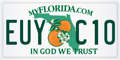 FL license plate EUYC10