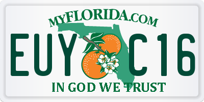 FL license plate EUYC16