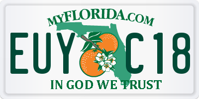 FL license plate EUYC18