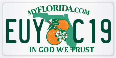 FL license plate EUYC19