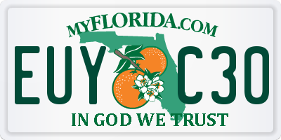 FL license plate EUYC30