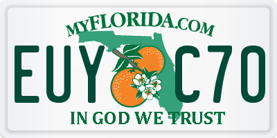FL license plate EUYC70