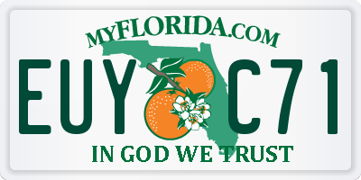 FL license plate EUYC71