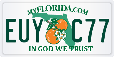 FL license plate EUYC77