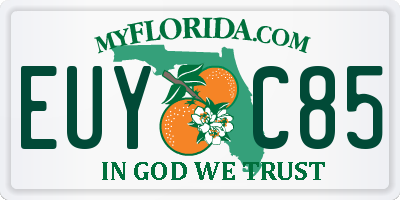FL license plate EUYC85