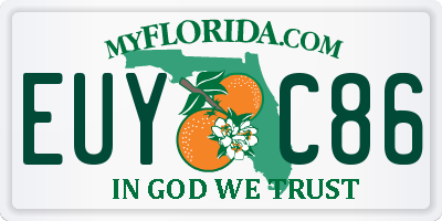 FL license plate EUYC86