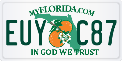 FL license plate EUYC87