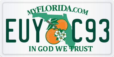 FL license plate EUYC93