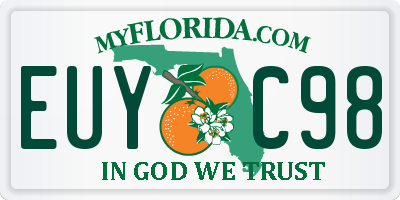 FL license plate EUYC98