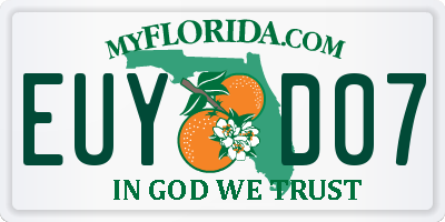FL license plate EUYD07