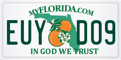 FL license plate EUYD09