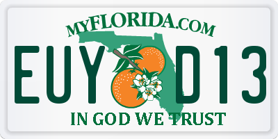 FL license plate EUYD13